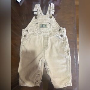 Beige Corduroy Kids Overalls